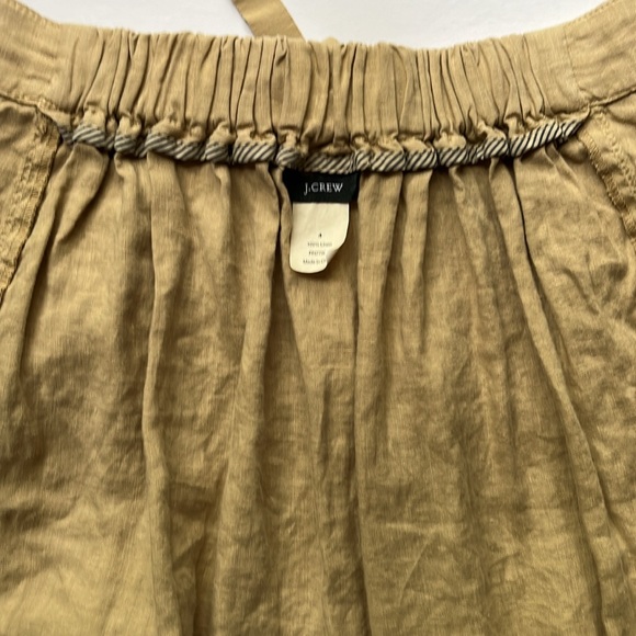 J Crew Linen Drawstring Mini Skirt Size 4 Pockets - Picture 10 of 11